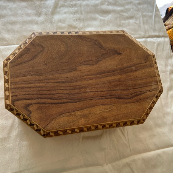 Wooden Jewelry Box with Geometric Design - Picture 2 of 13